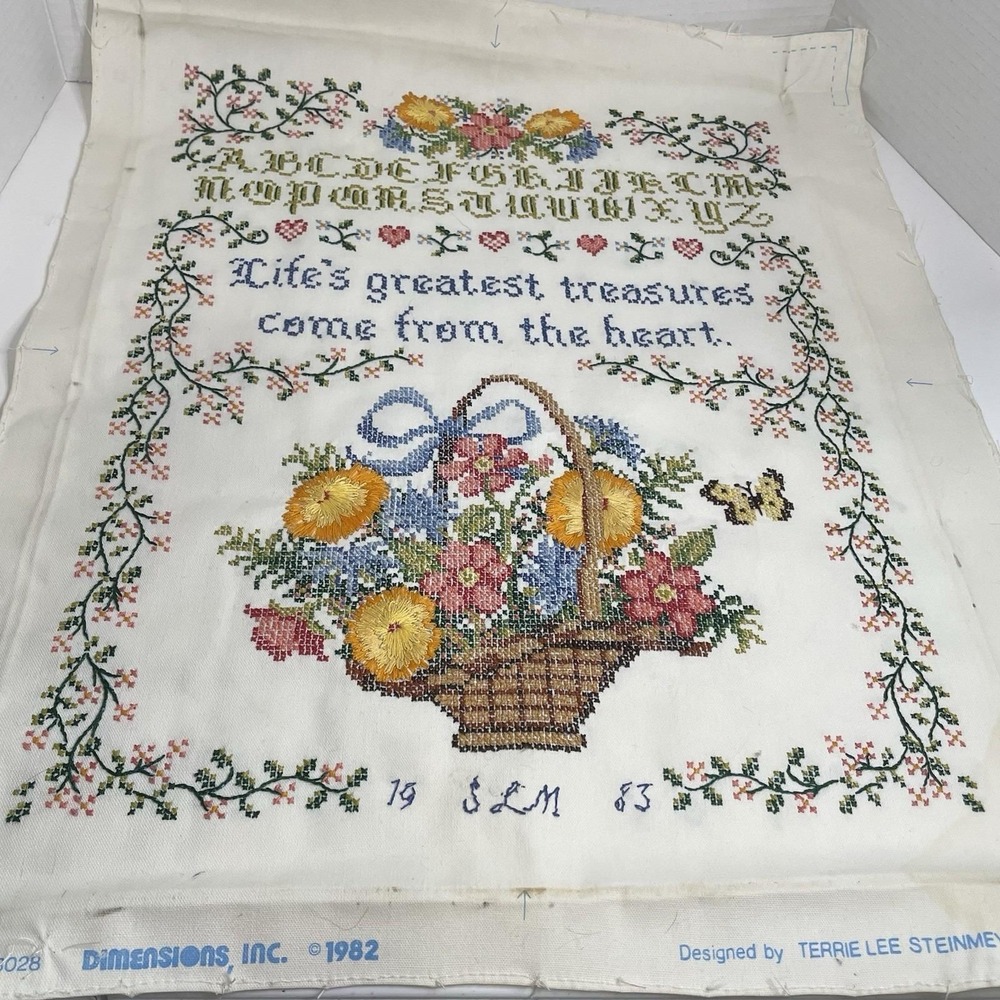 Dimensions Embroidery Cross Stitch 1988 Alphabet Floral Greatest Treasure READ